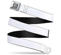 GM General Motors Belt, Seatbelt Buckle, Hummer H2 Logo White, White, 1.5" Wide - Fits Pant Size 32-52