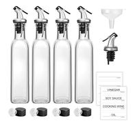 GMISUN Oil Dispenser Bottle for Kitchen, Olive Oil Dispenser Bottle 8oz, Cooking Oil and Vinegar Dispenser Set 4Pack, Olive Oil Decanter Container with Oil Pourer Spout, Funnel & Labels