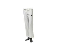 GM | Ladies Womens Cricket Trousers | Fully Elasticated Waist 2-Way Stretch Fabric 2 Pockets | Quick Drying 100 Percent Polyester | Cream Off White with GM Logo | Size 14 | Unfinished Hem