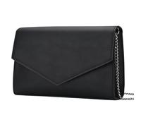 GM LIKKIE Clutch Purse for Women, Evening Envelope Clutch Bag, Crossbody Foldover PU Leather Shoulder Handbag, Black, M