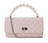 GM LIKKIE Clutch Purse for Women, Evening Envelope Quilted Wallet Bag, Crossbody Foldover Pearl Wedding Shoulder Handbag, Nude Pink, M
