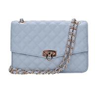 GM LIKKIE Quilted Shoulder Bag for Women, Medium Flap Crossbody Handbag with Chain Strap, Soft Vegan Leather Clutch Purse, Light Blue
