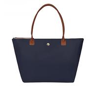 GM LIKKIE Shoulder Tote Bag for Women, Nylon Top-Handle Purse, Foldable Weekend Hobo Handbag, Navy Blue, Large