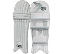GM 202 Cricket Batting Pads | Traditional Cotton & Cane | Youths Ambidextrous - 14.75" From Top of Instep to Middle of Knee | Approx 1.20 kg per Pair | 1 Pair | White | Gunn & Moore