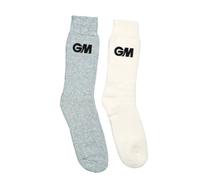 Gunn & Moore GM | Cricket Socks | Premier Sports Fabric Mix | Cream with GM Logo | One Size Adult 6-13 | One Pair