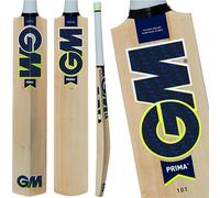GM Prima 101 Kashmir Willow Cricket Bat - Entry Level Bat for Beginners, Grade 1 Kashmir Willow, Natural Finish Blade, Pro-Lite Grip, Full Size Short Handle