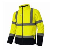 GM WORKWEAR Hi Vis Soft Shell Jacket - Premium Reflective High Visibility Safety Workwear, Lightweight Breathable Security Jacket with Pockets, S-3XL