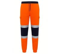 GM WORKWEAR Reflective Hi-Vis Cargo Joggers - Durable Safety Work Pants with Pockets - Polyester Fabric - Sizes S up to 4XL - 5 Colours