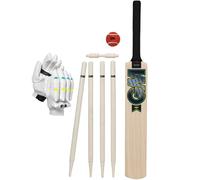 GM | Young Gunn Cricket Set | Aion | Wooden Cricket Bat, Soft Ball, Batting Gloves, Stumps & Bail and Carry Bag | Size 6 Suitable for Players 157-163cm / 5' 2" - 5' 4" | Gunn & Moore