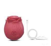 (GM42-Red) Rose-Sucking Vibrator for Women Thrusting Dildo Nipple Vacuum Sucker Clitoris Stimulator Female Vibrating Egg Adult Sex Toys