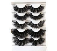 Gmagictobo False Eyelashes Fluffy 3D Faux Mink Lashes 22MM Dramatic False Lashes Pack Long Thick Volume Soft Strip Fake Eye Lashes 5 Pairs Multipack