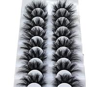 Gmagictobo False Eyelashes Fluffy Dramatic 25MM Lashes 3D Faux Mink Lashes Wispy Pack Long Thick Volume Soft Strips False Lashes 8 Pairs Multipack