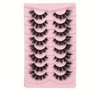 Gmagictobo False Eyelashes Fluffy Dramatic 25MM Lashes 3D Faux Mink Lashes Wispy Pack Long Thick Volume Soft Strips False Lashes 8 Pairs Multipack