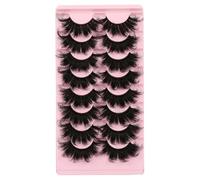 Gmagictobo False Eyelashes Fluffy Dramatic 25MM Lashes 3D Faux Mink Lashes Wispy Pack Long Thick Volume Soft Strips False Lashes 8 Pairs Multipack