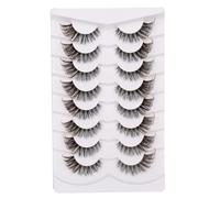 Gmagictobo False Eyelashes Fluffy Dramatic 25MM Lashes 3D Faux Mink Lashes Wispy Pack Long Thick Volume Soft Strips False Lashes 8 Pairs Multipack