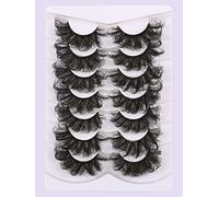 Gmagictobo False Eyelashes Fluffy Dramatic 25MM Lashes 3D Faux Mink Lashes Wispy Pack Long Thick Volume Soft Strips False Lashes 8 Pairs Multipack