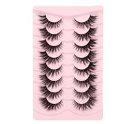 Gmagictobo False Eyelashes Fluffy Dramatic 25MM Lashes 3D Faux Mink Lashes Wispy Pack Long Thick Volume Soft Strips False Lashes 8 Pairs Multipack