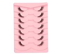 GMAGICTOBO False Eyelashes Natural Cat Eye Half Lashes Fluffy Wispy Clear Band 3D Faux Mink Lashes Pack Soft Strips Fake Eyelashes 7 Pairs