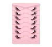 GMAGICTOBO False Eyelashes Natural Cat Eye Half Lashes Fluffy Wispy Clear Band 3D Faux Mink Lashes Pack Soft Strips Fake Eyelashes 7 Pairs