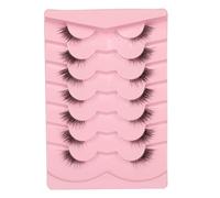 GMAGICTOBO False Eyelashes Natural Cat Eye Half Lashes Fluffy Wispy Clear Band 3D Faux Mink Lashes Pack Soft Strips Fake Eyelashes 7 Pairs