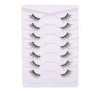 GMAGICTOBO False Eyelashes Natural Cat Eye Half Lashes Fluffy Wispy Clear Band 3D Faux Mink Lashes Pack Soft Strips Fake Eyelashes 7 Pairs