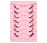 GMAGICTOBO False Eyelashes Natural Cat Eye Half Lashes Fluffy Wispy Clear Band 3D Faux Mink Lashes Pack Soft Strips Fake Eyelashes 7 Pairs