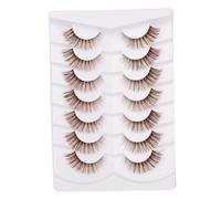 GMAGICTOBO False Eyelashes Natural Cat Eye Half Lashes Fluffy Wispy Clear Band 3D Faux Mink Lashes Pack Soft Strips Fake Eyelashes 7 Pairs