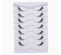 GMAGICTOBO False Eyelashes Natural Half Lashes Short Wispy Clear Band Lashes Pack Cat Eye 3D Faux Mink Lashes 7 Pairs Multipack