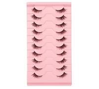 Gmagictobo False Eyelashes Short Natural Lashes Pack Cat Eye Half Lashes 3D Faux Mink Eyelashes Light Volume Fake Eye Lashes Strips 10 Pairs