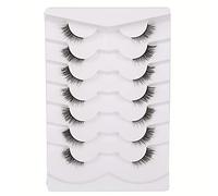 GMAGICTOBO Fluffy Half Lashes Wispy Short False Eyelashes Natural Look Cat Eye Lashes Pack 3D Criss-Crossed Lashes Strips 7 Pairs Multipack