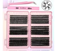 Gmagictobo Lash Clusters Fluffy Volume Eyelash Clusters 590Pcs Cluster Eyelash Extensions DIY Lashes Clusters Lash Bond and Seal Lash Tweezers