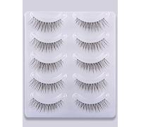 GMAGICTOBO Natural False Eyelashes Short Clear Band Lashes Pack Wispy Lashes Light Volume Soft Strip Fake Eyelashes 5 Pairs Multipack