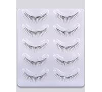 GMAGICTOBO Natural False Eyelashes Short Clear Band Lashes Pack Wispy Lashes Light Volume Soft Strip Fake Eyelashes 5 Pairs Multipack