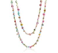 Gmai Colorful Bead Long Necklace for Women Boho Handmade Irregular Natural Shell jade Glass Beads Vintage Chunky Layered Sweater Chain Accessory Statement Jewelry, 48 Inches, beaded, No Gemstone