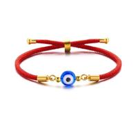 Gmai Evil Eye Lucky Pendant Bracelets Anklet Red Rope Cord Thread Braided Amulet Family Couple Friendship Adjustable Elephant Butterfly Sun Bracelets for Women Men, 5 UK, Cotton rope, no gemstone