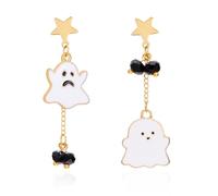 Gmai Halloween Ghost Dangle Drop Hook Earrings Pumpkin Bead Lightweight Hypoallergenic Spooky Accessories Cute Jewelry Gifts for Women, One Size, Metal, No Gemstone