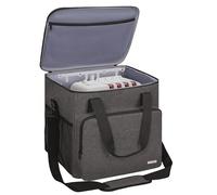 GMAK Serger Carrying Case, Universal Serger Storage Bag with Base Padding Pad, Storage Pockets, Travel Case with Shoulder Strap for Most Standard Overlock Sewing Machines and Accessories, Grey