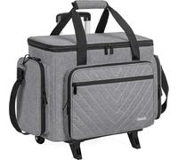 GMAK Sewing Machine Case with Detachable Dolly, Rolling Sewing Machine Case with Removable Padding Pad, Universal Rolling Carrying Tote Storage Bag for Most Standard Brother, Singer, Janome - Grey