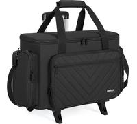 GMAK Sewing Machine Case with Detachable Dolly, Rolling Sewing Machine Case with Removable Padding Pad, Universal Rolling Carrying Tote Storage Bag for Most Standard Brother, Singer, Janome - Black