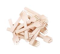 Gmark 4" Mini Wooden Spork 100 ct, Biodegradable Compostable Birchwood Fork Spoon 2-in-1 Utensil (100pcs/bag) GM1058A