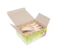 Gmark Disposable Wooden Forks Paper Wrapped | Pack of 100-6.5" Forks | 100% All-Natural, Eco-Friendly, Biodegradable, and Compostable 100 ct Individually Wrapped in Box GM1026