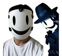 Gmasking 2022 Killer Face Tenku Shinpan Smile Cosplay Mask Halloween Party Mask (Black Mesh)