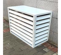 GMBAYUE Air Conditioner Privacy Fence, Aluminum Air Conditioner and Heat Pump Cover, Apartment Exterior Wall Air Conditioning Rack, Suitable for Courtyard, Outdoor (Color : Bianco, Size : 1.5P)