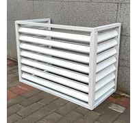 GMBAYUE Air Conditioner Privacy Fence, Aluminum Shutter Privacy Fence, Mini Split Air Conditioner Cover for Outside Units, for Courtyard, Outdoor (Color : Bianco, Size : 100 * 50 * 70cm)