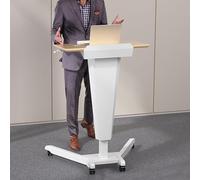 GMBAYUE Mobile Lectern Multi-purpose Podium, Height Adjustable Lecture Podium Stand, Standing Laptop Desk for Restaurants, Churches, Seminars and Schools(Yellow)