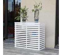 GMBAYUE Outdoor Privacy Fence Screen, Air Conditioner Fence, Solid Wood Privacy Screen, Air Conditioning Frame Radiator Cover, Plant Display Rack, Waterproof Dustproof (Color : Bianco, Size : 1.5P)