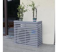 GMBAYUE Outdoor Privacy Fence Screen, Air Conditioner Fence, Solid Wood Privacy Screen, Air Conditioning Frame Radiator Cover, Plant Display Rack, Waterproof Dustproof (Color : Grå, Size : 1.5P)