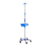 GMBAYUE Portable IV Pole for Traveling, IV Pole with Wheels, Adjustable IV Pole Stand Feeding Tube Holder Stand, for Pediatric Nursing Clinic Home Care Travel