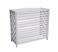 GMBAYUE Solid Wood Air Conditioning Flower Stand, Waterproof Dustproof Air Conditioner Fence Screen, Plant Stand Air Conditioner Fence, Thickened Wooden Board Air Conditioner Outer Frame (Color : Bia
