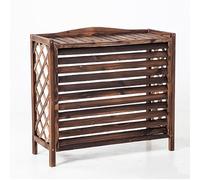 GMBAYUE Solid Wood Air Conditioning Flower Stand, Waterproof Dustproof Air Conditioner Fence Screen, Plant Stand Air Conditioner Fence, Thickened Wooden Board Air Conditioner Outer Frame (Color : Woo
